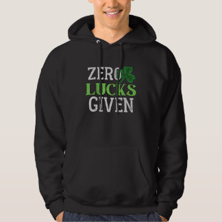 Zero Lucks Given   Vintage St Patrick's Day Raglan Hoodie