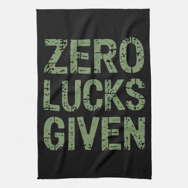 Zero Lucks verabreicht St Paddy's Day Unglaublich  Geschirrtuch (Vertikal)