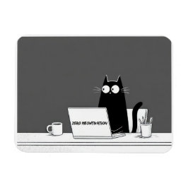 Zero Meowtivation Cat – Funny Lazy Work Cartoon Magnet