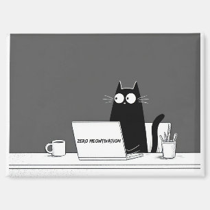 Zero Meowtivation Katze – Lustige Faulenzer-Arbeit Magnet