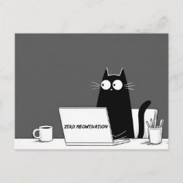 Zero Meowtivation Katze – Lustiger Fauler Arbeits- Postkarte