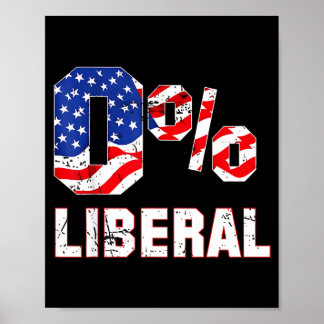 Zero Prozent 0% Liberale Vintage-USA-Flagge Litica Poster