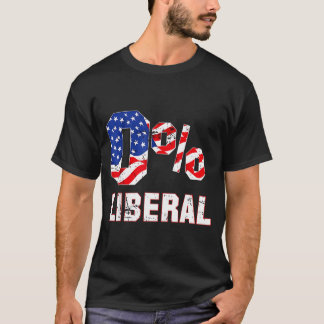Zero Prozent 0% Liberale Vintage-USA-Flagge Litica T-Shirt
