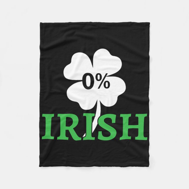 Zero Prozent Irish Lucky Shamrock 0% Irischer St P Fleecedecke (Vorderseite)