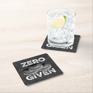 Zero Pucks Given (Hockey) Square Paper Coaster Rechteckiger Pappuntersetzer