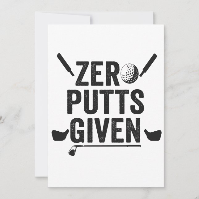 Zero Putts mit dem Funny Golf Sport Golfing Vater  Einladung (Vorderseite)