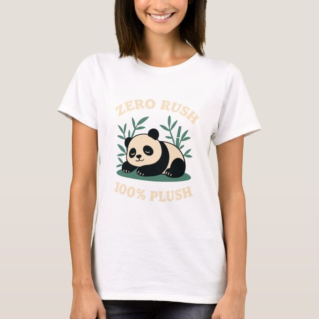 Zero Rush – 100% Plush Lazy Panda T-Shirt (Vorderseite)