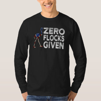 Zero Schwärme gegeben USA-Flagge Rosa Flamingo T-Shirt