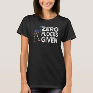 Zero Schwärme gegeben USA-Flagge Rosa Flamingo T-Shirt