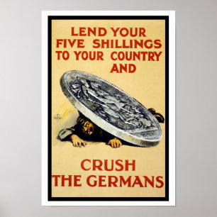 Zerquetschen Sie die Deutschen Poster