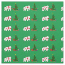 Zerren Sie den Samoyed, der Weihnachtsbaum zieht