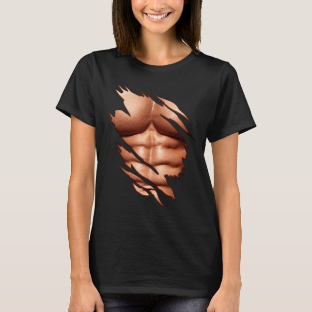 Zerrissene Abs Clique Lustig  T-Shirt (Vorderseite)