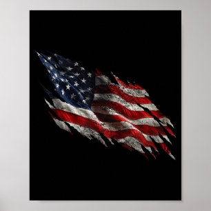 Zerrissene amerikanische Flagge im Distressed-Look Poster