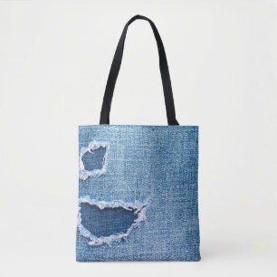 Zerrissene Denim-Gewebetextur, blaue Farbtöne.