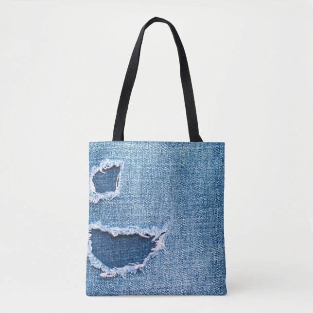 Zerrissene Denim-Gewebetextur, blaue Farbtöne. (Vorderseite)