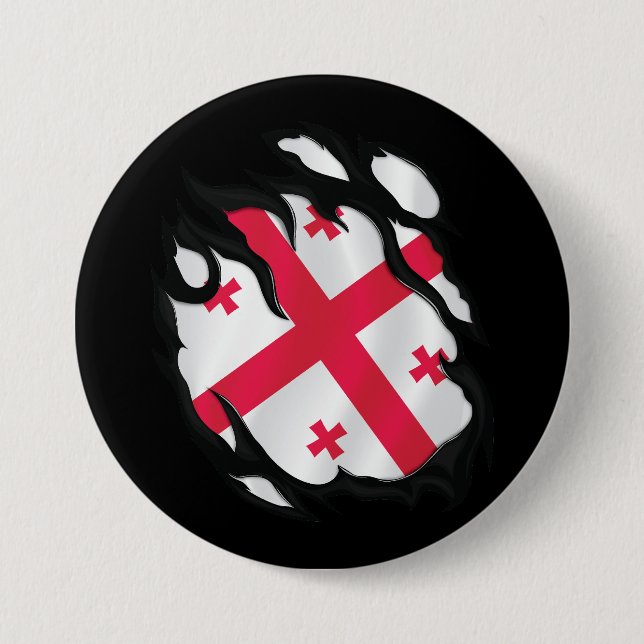 Zerrissene Flagge Georgias Button (Vorderseite)