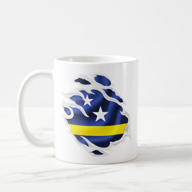 Zerrissene Flagge von Curaçao Kaffeetasse (Links)