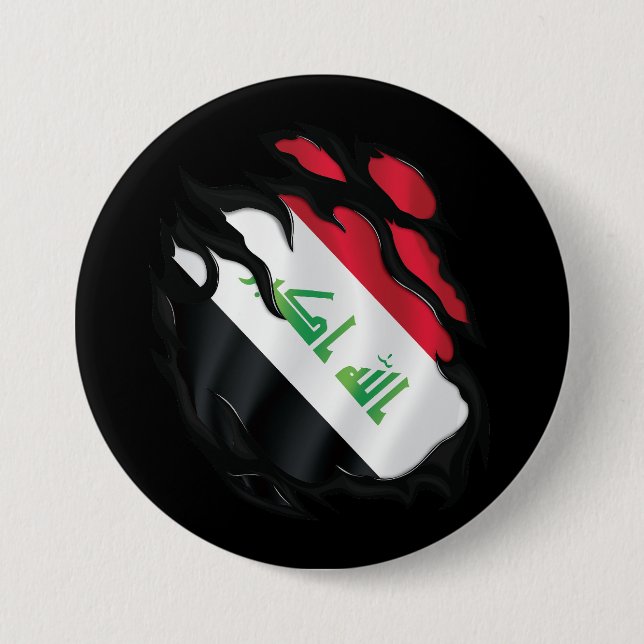 Zerrissene Irak-Flagge Button (Vorderseite)