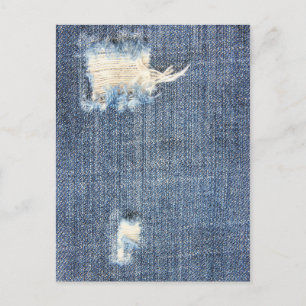 Zerrissene Jeans Faux-Look Postkarte