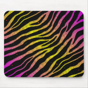 Zerrissene Raumzeit-Streifen - Pink/Gelb Mousepad