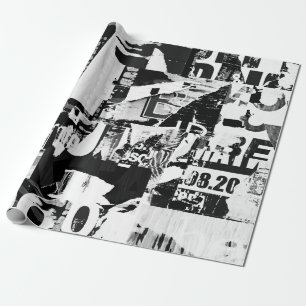 Zerrissene Straßenwerbeplakat-Collage Hintergrund Geschenkpapier