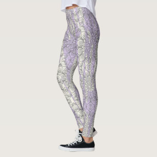Zerrissene Streifen mit Pfau-Inspirationen Leggings