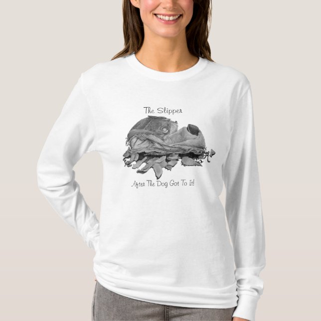 zerrissener Hundeschlitter mit lustigem Slogan T-Shirt (Vorderseite)