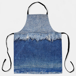 Zerrissener Jeans-Stoffhintergrund Schürze