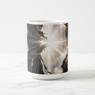 Zerrissener Schleier des Lichts - Schwarzer Gold L Kaffeetasse