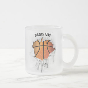 Zerrissenes Basketball-Frostglas-Kaffeetasse Mattglastasse