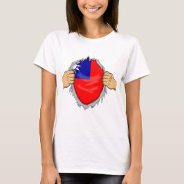 Zerrissenes Hemd mit taiwanesischer Flagge darin T-Shirt