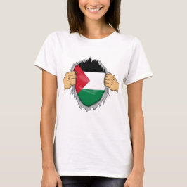 Zerrissenes Hemd Palästinenserflagge innen T-Shirt