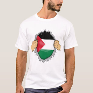 Zerrissenes Hemd Palästinenserflagge innen T-Shirt