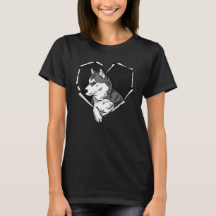 Zerrissenes Tuch Sibirian Husky Gesicht Zerrissene T-Shirt