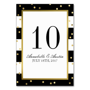 Zerrstreifen   Elegante Hochzeitskarte Tischnummer