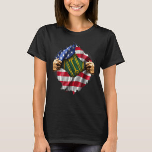 Zerrte amerikanische Flagge versteckt 46. Militärp T-Shirt