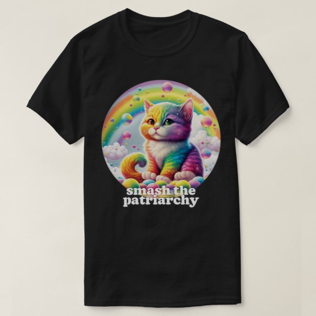 Zerschlagen des Patriarchats Niedlich Kitten Desig T-Shirt (Design vorne)