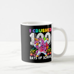 Zerschlagene 100 Tage Schulabbruch Unicorn Geschen Kaffeetasse
