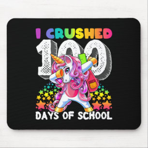 Zerschlagene 100 Tage Schulabbruch Unicorn Geschen Mousepad