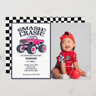 Zerschlagung des Schrotts - Modernes rosafarbenes  Einladung