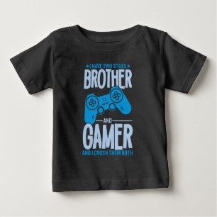 Zerschlagung von zwei Titeln Bruder und Gamer Baby T-shirt