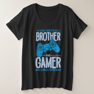 Zerschlagung von zwei Titeln Bruder und Gamer Große Größe T-Shirt