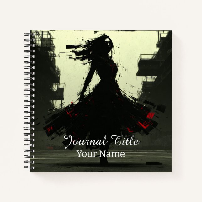Zerschmettertes Silhouette-Journal — Benutzerdefin Notizbuch (Vorderseite)