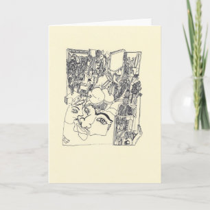 Zersplittert d'Arts 1 Surreal zeichnende Grußkarte Karte