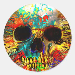 zersplittert runder aufkleber