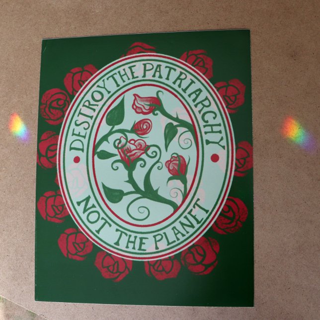 Zerstöre das Patriarchat, nicht den Planeten Femin Postkarte (Von Creator hochgeladen)