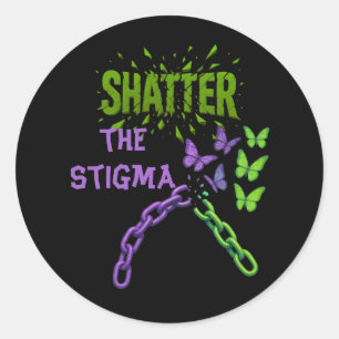 Zerstört das Stigma - Psychische Gesundheit Runder Aufkleber