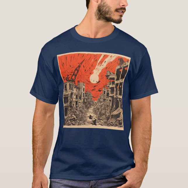 zerstörte Stadtfamilie T-Shirt (Vorderseite)