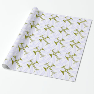 Zerstörter goldener Kreuz Geschenkpapier