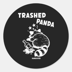Zerstörter Panda Kater Social Media Verrückt Betru Runder Aufkleber